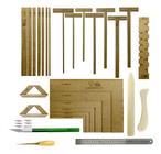 Kit Cartonagem Fio De Cabelo Gabarito Régua Esquadro Wire-o