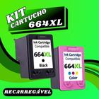 Kit Cartucho 664 XL Preto e Color Compativel 2676 2136 3776 - cartridge ink