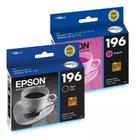 Kit Cartucho De Tinta Epson T196 Magenta/preto Xp204 Xp214 Xp401 Xp411