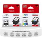 Kit Cartuchos Canon Pg145 Xl Preto Cl146 XL Color Originais MG2410 MG2510 MG2910 MG3010 TS3110