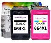 Kit Cartuchos Compatível 664xl Preto E Colorido Deskjet 1115 2136 3636 3836 3536 4676 - 14ml