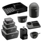 Kit Casa Cozinha 10 Pçs Gourmet Organizador Plastico UZ