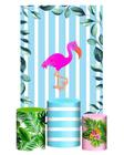 Kit Casado Flamingo Trio Capa Cilindro Retangular Tecido