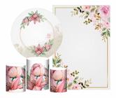 Kit Casado Floral Painel Redondo Trio Capas Cilindro