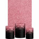 Kit Casado Glitter Trio Capa Cilindro Retangular Tecido