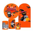 Kit Casado Halloween Painel Redondo Trio Capas Cilindro