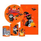 Kit Casado Halloween Painel Redondo Trio Capas Cilindro