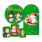 Kit Casado Natal 3D Painel Redondo + Trio Capas Cilindro +