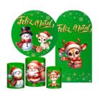 Kit Casado Natal 3D Painel Redondo + Trio Capas Cilindro +