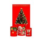 Kit Casado Natal 3D Trio Capa Cilindro + Retangular Tecido