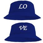 Kit Casal Chapéu Bucket Hat Estampado Love