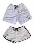 Kit Casal Moda Praia Shorts Tactel Bermudas Masculina E Feminina