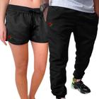 Kit conjunto 2 shorts anime naruto akatsuki nuvem moda verão praia com  bolsos feminino masculino - Preto