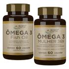 Kit Casal Omega 3 Homem + Omega 3 6 9 Óleo de Linhaça Primula e Borragem 60+60 capsulas - Secrets Nutrition