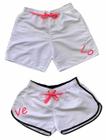 Kit Casal Short Moda Praia Estampa Love Bermuda Tactel Relaxado