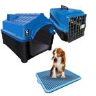 Kit Casinha Caixa De transporte E Sanitário Pet Dog N2