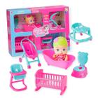 Kit Casinha com Boneca Little Dolls e 6 Acessórios Diver Toys