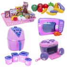 Kit Casinha Menina Brinquedo Frutas Legumes Microondas 35pç