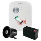 Kit Central Alarme Intelbras ANM 24 Net Com App Via Celular Residencial Comercial Com Sirene 12v e Bateria 7a