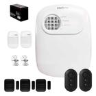 Kit Central de Alarme ANM 24 NET Intelbras, 2 sensores de presença IVP 2000 Sem Fio, 3 Sensores de portas e janelas XAS Smart Black, 2 Controles