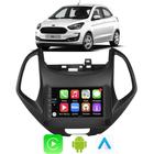 Kit Central Multimidia Android-Auto/Carplay Ford Ka 2018 2019 2020 2021 7" Voz Google Siri Tv Gps