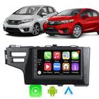 Kit Central Multimidia Android Auto Carplay Honda Fit WRV 2015 A 2019 2021 7" Voz Google Siri Tv Gps