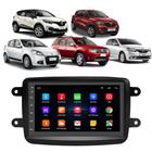 Kit Central Multimídia Android Kwid Duster Sandero Captur Logan 7 Polegadas Tv Online GPS Bluetooth