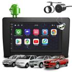 Kit Central Multimídia Sistema Android Espelhamento Usb Bluetooth Fiat Palio Siena Strada Weekend 1996 a 2005 Moldura na Cor Preto Fosco