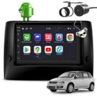 Kit Central Multimídia Sistema Android Espelhamento Usb Bluetooth Fiat Stilo 2003 a 2012 Moldura na Cor Preto Fosco