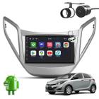 Kit Central Multimídia Sistema Android Espelhamento Usb Bluetooth Hyundai Hy Hb20 2012 2013 2014 2015 2016 2017 2018 2019 Moldura na Cor Prata