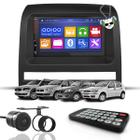 Kit Central Multimídia Universal Espelhamento Usb Mp5 2 Din Bluetooth Câmera de Ré Fiat Palio Siena Strada Palio Weekend Moldura Preta