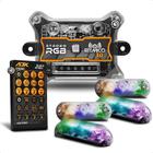 Kit Central Ritmico 3.0 Com Duas Saidas Digitais Para Farois RGB e Fita Led + 4 Farois AJK RGB 6W