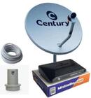 Kit Century Midia Box Hd Digital Antena 60cm 17m Cabos Ideal P/ Tv Tubo