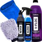 Kit Cera Blend Spray Shampoo V-Floc 1,5L Pretinho Revox Pano Luva Vonixx