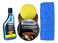 Kit Cera De Carnaúba Plus + Super Protetora + Pano Carros