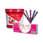 Kit Cera Depilatória Quente Natural Visual Depil Mais 600g Hidrossolúvel + Papel tnt 100 unidades 80gr 23cm x 7,2cm + es