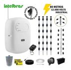 Kit Cerca Elétrica Industrial 80 metros Big 1 Metro c/ Central de Choque 12.000 volts completo