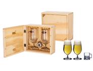 Kit Cerveja 2 Taças Riedel Beer + Abridor + Caixa em Madeira