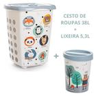 Kit Cesto de Roupas + Lixeira Infantil Plasútil Barato