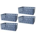 Kit Cestos Organizadores Multiuso Lavanderia Armário Rattan P 19 x 13,8 x 6,6cm