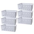 Kit Cestos Organizadores Multiuso Lavanderia Armário Rattan P 19 x 13,8 x 6,6cm