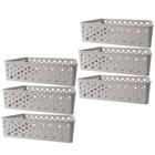 Kit Cestos Organizadores Multiuso Médio Lavanderia Armário Gaveta Rattan 24,2 x 19 x 6,6cm