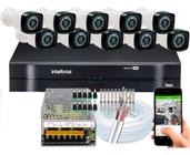 Kit Cftv 10 Cameras Segurança Hd infravermelho Dvr Intelbras 1116 S/ HD - Intelbras/Afc