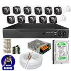 Kit Cftv 11 Câmeras Segurança Infravermelho 20 Metros Dvr Multi Hd 16ch Acesso Remoto C/HD 500GB