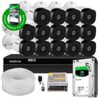 Kit Cftv 14 Câmeras VhL 1220B 1080P 3,6Mm Dvr Intelbras Mhdx 16ch+ Hd 1Tb