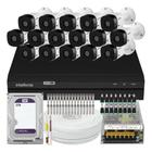 Kit Cftv 16 Cameras Full Hd Dvr Intelbras 1216 2tb Wd Purple