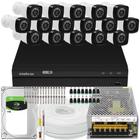 Kit Cftv 16 Cameras Segurança Hd Dvr Intelbras Mhdx 1216 S/HD 1 TB