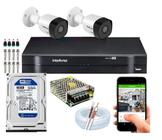 Kit Cftv 2 Câmeras De Segurança Intelbras Bullet IR 20 metros E Dvr Mhdx Multi Hd C/HD