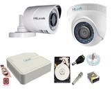 Kit Cftv 2 Câmeras Hilook Full Hd 1080p 2mp 2.8mm Dvr Hilook 4 Canais