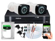 Kit Cftv 2 Cameras Segurança 720p Full Hd Dvr Intelbras 4ch c/Hd interno